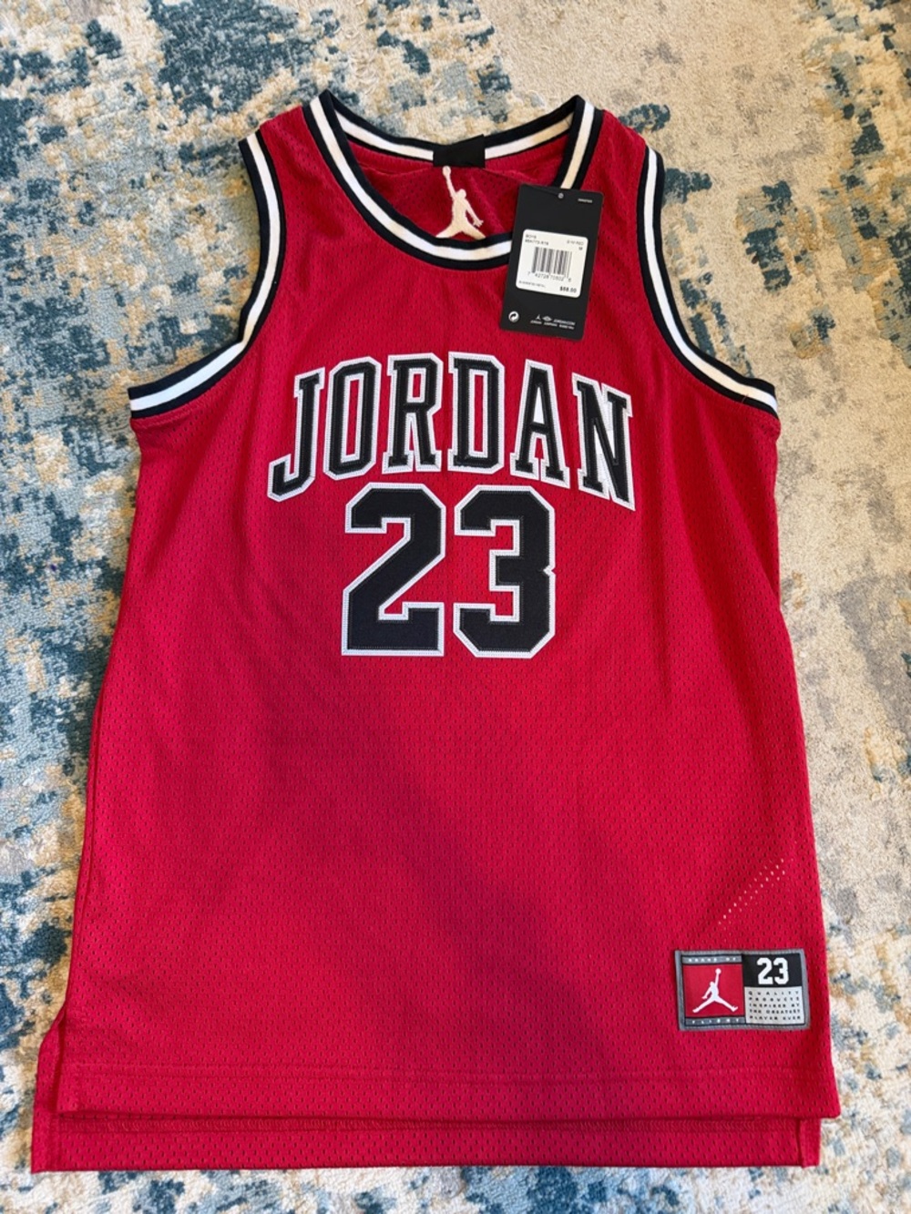 Jordan Red and Black 23 Basketball Jersey